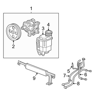 Dodge OE - Steering Gear & Linkage - Pump & Hoses (With Hydrobooster), (RWD)