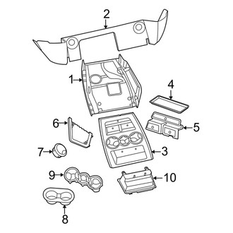 Dodge OE - Front Console (With Bucket Seat), (2500 / 3500 Regular Cab / Quad Cab 140.5" / 160.5" Wheelbase)
