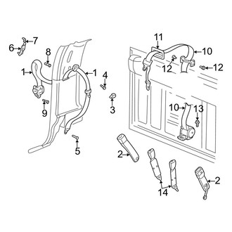 Dodge OE - Restraint Systems - Rear Seat Belts (Regular Cab)