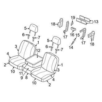 Dodge OE - Seats & Tracks - Front Seat Components (Cloth Trim (P9)), (2500 / 3500 Regular Cab)