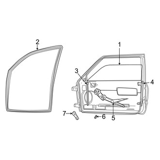 Dodge OE - Door - Glass & Hardware (Regular Cab), (2500 / 3500 Regular Cab)