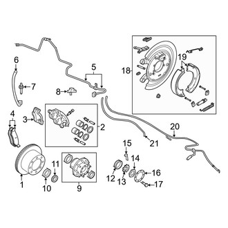 Dodge OE - Rear Suspension - Brake Components (4WD)
