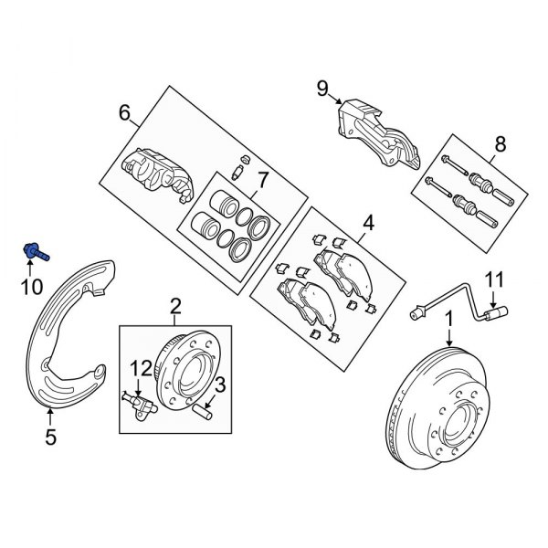 Disc Brake Caliper Anchor Plate Bolt