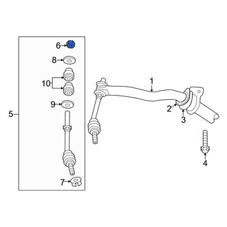 Dodge OE - Front Upper Suspension Stabilizer Bar Link Nut