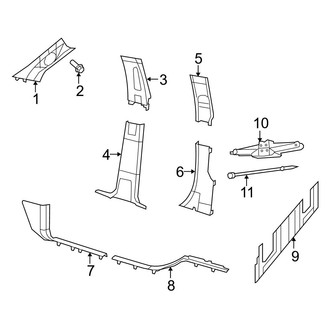 Dodge OE - Cab - Interior Trim (Pillars & Floor), (Mega Cab)