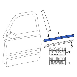 Dodge OE - Front Inner Door Window Belt Weatherstrip