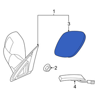 Dodge OE - Front Left Door Mirror Glass