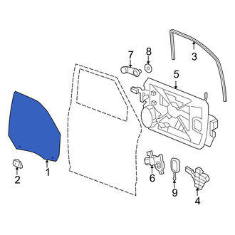 Dodge OE - Front Left Door Glass