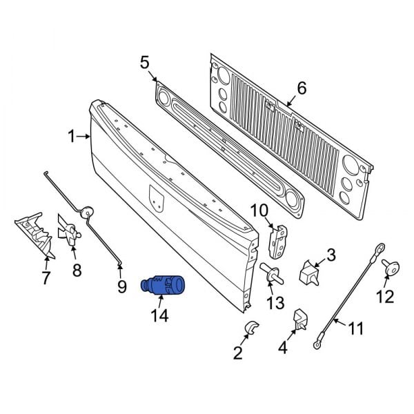 Dodge OE 68071073AA Rear Tailgate Lock