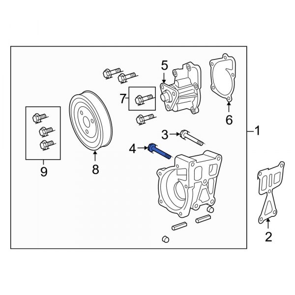 Engine Water Pump Bolt