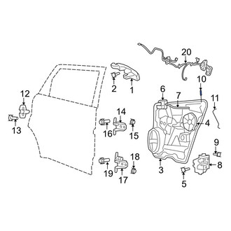 Dodge OE - Rear Right Door Lock Operating Rod