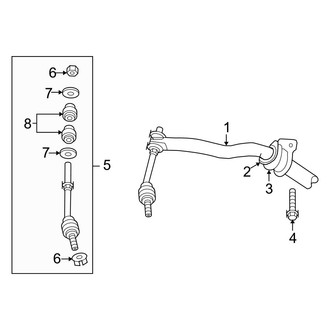 Dodge OE - Front Suspension - Stabilizer Bar & Components (1500 RWD)