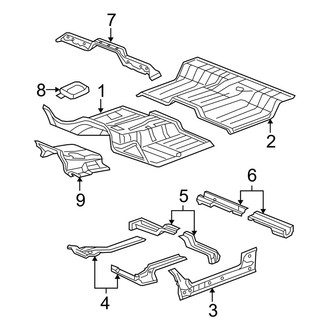 Dodge OE - Cab - Floor (Regular Cab), (1500 2 Doors)