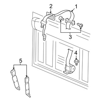 Dodge OE - Restraint Systems - Rear Seat Belts (Regular Cab), (1500 Regular Cab)