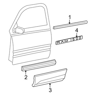 Dodge OE - Door - Exterior Trim (Regular Cab), (1500 Regular Cab)
