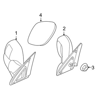 Dodge OE - Door - Outside Mirrors (Regular Cab), (1500 2 Doors)