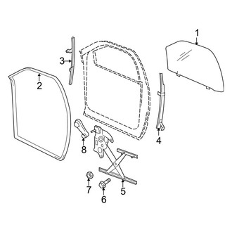 Dodge OE - Front Door - Glass & Hardware (Quad Cab)