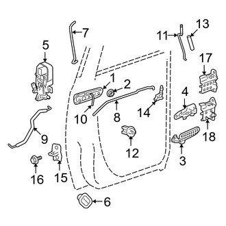 Dodge OE - Rear Door - Lock & Hardware (1500 Quad Cab)