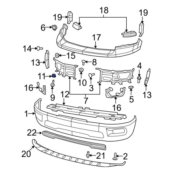 Dodge OE 68055095AA - Front Bumper Face Bar Nut