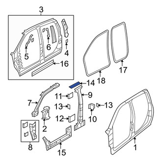 Dodge OE - Left Roof Side Rail Reinforcement