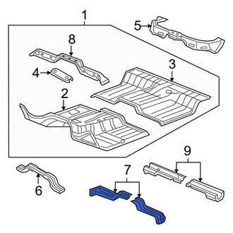 Dodge OE - Right Floor Pan Crossmember