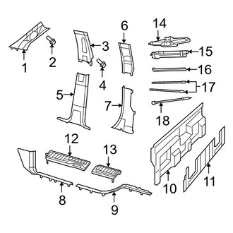Dodge OE - Cab - Interior Trim (Pillars & Floor), (Quad Cab)