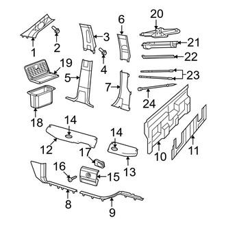 Dodge OE - Cab - Interior Trim (Pillars & Floor), (1500 Laramie / SLT / Sport / ST / TRX / TRX4 Crew Cab)