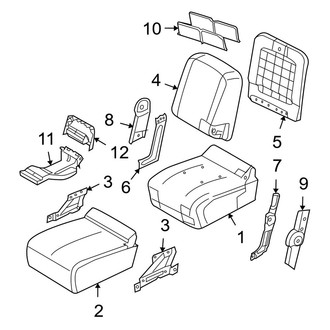 Dodge OE - Seats & Tracks - Front Seat Components (Split Bench, 20% Seat, W/O Lwr Storage), (1500)