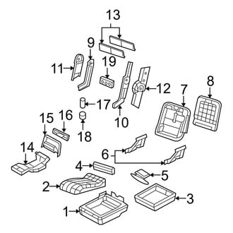Dodge OE - Seats & Tracks - Front Seat Components (Split Bench, 20% Seat, With Lwr Storage), (1500)