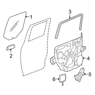 Dodge OE - Rear Door - Glass & Hardware (Quad Cab)