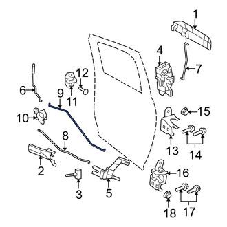 Dodge OE - Rear Right Inner Door Lock Operating Rod