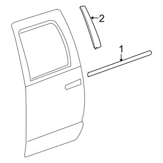 Dodge OE - Rear Door - Exterior Trim (1500 Laramie / SLT / Sport / ST / TRX / TRX4 Crew Cab)