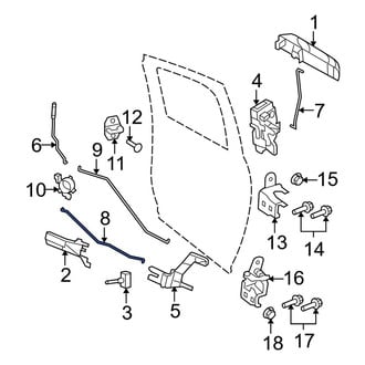Dodge OE - Rear Right Outer Door Lock Operating Rod