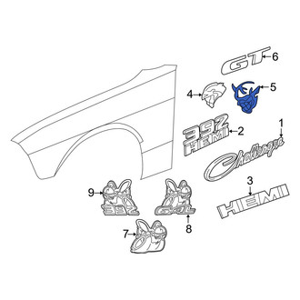 Dodge OE - Front Left Fender Emblem