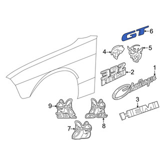 Dodge OE - Front Left Fender Emblem