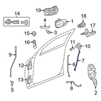 Dodge OE - Front Left Door Lock Operating Rod