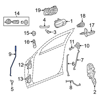 Dodge OE - Front Left Door Lock Knob