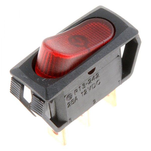 Dorman® - Rectangle Rocker Switch with Black Body/Red