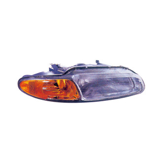 Evan-Fischer Headlight Set For 96-2000 Chrysler Sebring Convertible – Left & Right, Halogen, DOT/SAE, With Bulbs