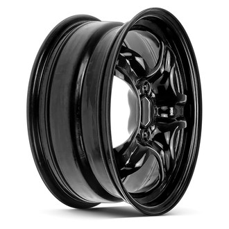 5-Spoke Black 16x6.5 Black Steel Wheel - Angle View