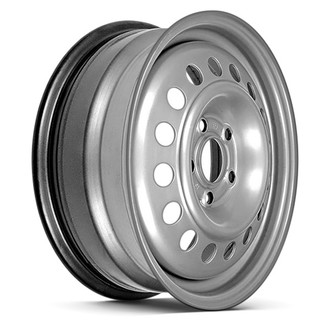 16 Flat-Spoke Silver 15x6 Steel Wheel - Angle View