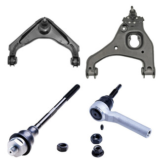 Dorman® - OE Solutions™ Front Driver Side Lower and Upper Control Arm with Ball Joint and Tie Rod End Kit