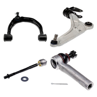 Dorman® - OE Solutions™ Front Passenger Side Lower and Upper Control Arm with Ball Joint and Tie Rod End Kit