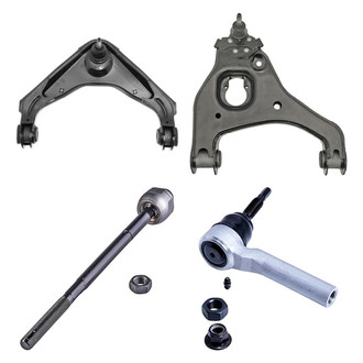 Dorman® - OE Solutions™ Front Passenger Side Lower and Upper Control Arm with Ball Joint and Tie Rod End Kit
