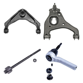 Dorman® - OE Solutions™ Front Passenger Side Lower and Upper Control Arm with Ball Joint and Tie Rod End Kit