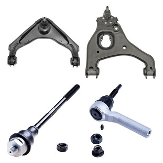 Dorman® - OE Solutions™ Front Passenger Side Lower and Upper Control Arm with Ball Joint and Tie Rod End Kit