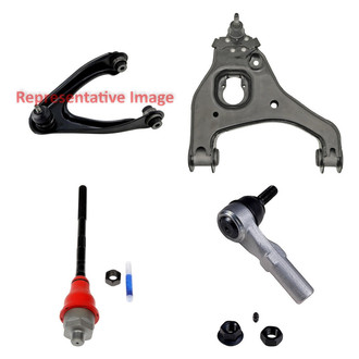 Dorman® - OE Solutions™ Front Passenger Side Lower and Upper Control Arm with Ball Joint and Tie Rod End Kit