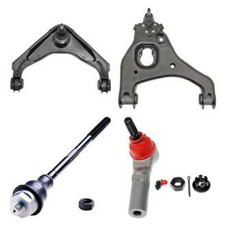 Dorman® - OE Solutions™ Front Passenger Side Lower and Upper Control Arm with Ball Joint and Tie Rod End Kit