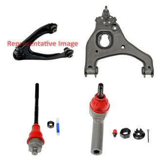 Dorman® - OE Solutions™ Front Passenger Side Lower and Upper Control Arm with Ball Joint and Tie Rod End Kit