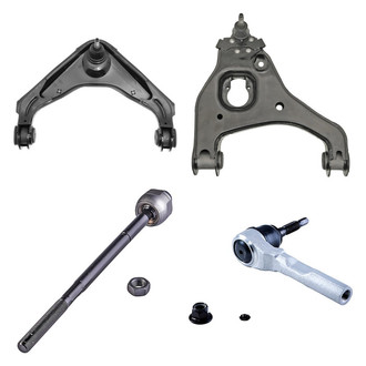 Dorman® - OE Solutions™ Front Passenger Side Lower and Upper Control Arm with Ball Joint and Tie Rod End Kit